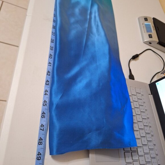 Betsey Johnson Womens Teal & Blue Ombre Silk Halter Maxi Dress Size‎ 0 Mermaid - Picture 11 of 16